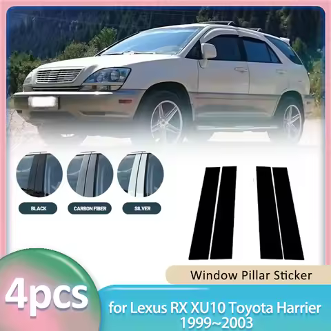 Window Trim Sticker for Lexus RX XU10 Toyota Harrier 1999~2003 2000 Carbon Fiber Car B C Pillar Post