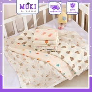 BeeOn spring-summer baby wrap, 2-layer muslin fabric, bath towel, thin blanket for newborn baby 80x8