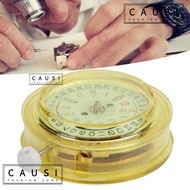 CAUSI Cal.8205 Watch Movement, Dual Calendar Gold 3 Hands Dual Day Date Movement, Metal Watch Moveme