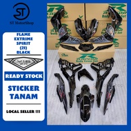 YAMAHA Y16 Y16ZR FLAME EXTRIME SPIRIT (21) BLACK COVER SET (STICKER TANAM) RAPIDO NEW ACCESSORY AKSE