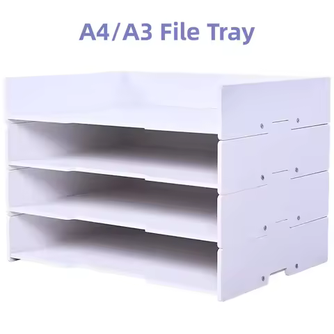 A4/A3 Multi-layer Superimpose Desktop File Tray Organizer Document Paper Organizer Rack Holder Offic