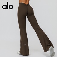 alo Yoga Flared Pants High Waist Gathered Slimming Long Pants Running Sports Flared Pants