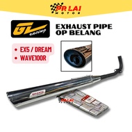 GL RACING EX5 DREAM WAVE100R OP BELANG EXHAUST PIPE HONDA W100R EKZOS EJOS PAIP HONDA ORI