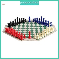 POOP 4 Player Chess Board Game Set Soft Folding Chess Board Travel Family Chess Game