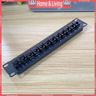 ci 12-Port CAT6 Shielded Patch Panel RJ45 10G Ready Metal Housing Color-Coded Labeling for T568A and