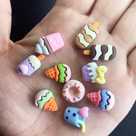 20Pcs Kawaii Resin Nail Art Charms Heart Fruit Animals Jelly Gummy Mix Sweet Candy 3D Nail Designer 