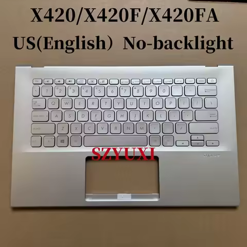 100%New US English For ASUS X420 X420F X420FA laptop keyboard Palmrest Assembly TOP cover C case bac