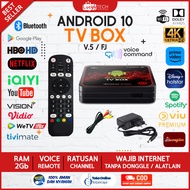 PROMO Smart TV Box V5 / FJ Android OS 10 Remot Suara Voice Bluetooth STB Receiver TV Digital Free Ratusan Channel
