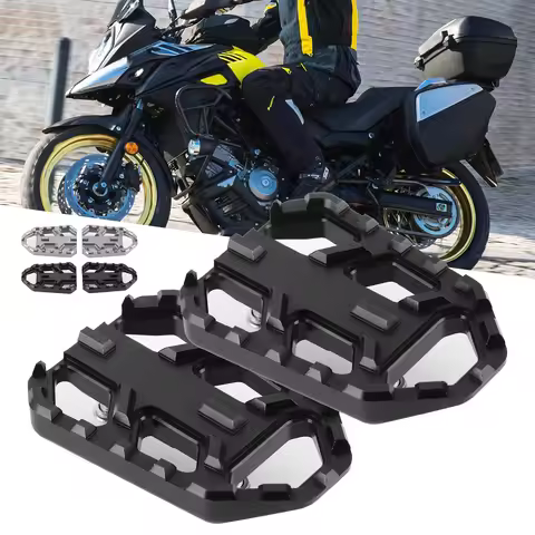 1 Pair Motorcycle Wide Footrest Aluminum Alloy Foot Pedals Fit For Suzuki DL650 DL1000 VSTROM 650XT 