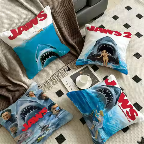 JAWS Movie Pillow Gift Home Office Decoration Bedroom Sofa Car Cushion Cover case 45x45