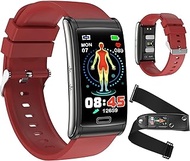 Smart Watch,For Women Men,1.47" Smartwatch Fitness Tracker,IP68 Waterproof Sport Digital Watches,Blood Pressure/blood Sugar/heart Rate Monitor,sleep Tracker (Color : Red)