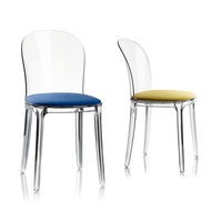 European Style Makeup Chair Backrest Transparent Chair Crystal Dining Chair 5V Soft Bag Modern Casua