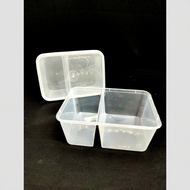 FR1000-2C / 1000ml Two (2) Compartment Plastic Disposable Food Container (50pcs±) / Bekas Makanan