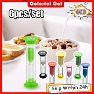 6pcs Sand Timer Set 30 Sec, 1 Min, 2 Mins, 3 Mins, 5 Mins, 10 Mins Sand Clock Desktop Ornament