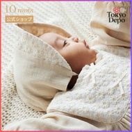 10mois Official  Flower Embroidered Bonnet, Cream, Size 42-44cm, Hoppetta  Made in Japan, Baby Hat