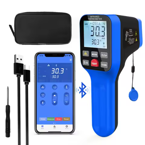 1600B-APP Infrared Thermometer -50~1600°C High Temperature Gun 30:1 Laser Pyrometer APP Data Logging