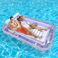 170cm Swimming Inflatable Bed New Square Sequins Large Floating Bed Swimming Pool Entertainment Thic