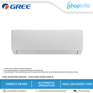 Gree 1.5HP Wall Mounted Type Inverter Aircon GW12-6DR-I/GW12-6DR-O (NCR Delivery only)