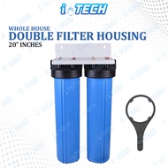 Heavy Duty Reinforced 20" Whole House Water Filter Housing 20 Inches Double Filter Housing with PP S