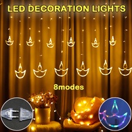 🌙Deepavali LED Curtain Light Fairy Light String 4M 138LED Light Muslim EID Hari LED Hari Diwali Raya Decoration Party