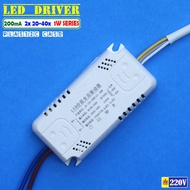 LED Driver 3 Kabel 20-40 pcs 1W Led Seri Arus Konstan 200mA AC 220V Lampu Gantung Sorot Hias Dua Tig