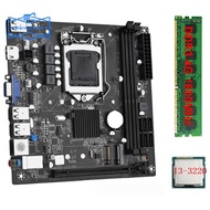 ITX H61 Desktop Motherboard +I3-3220 +1X DDR3 1600MHz 4G RAM CPU LGA 1155 Support Up to 16GB RAM Slots 100M Network Card Spare Parts