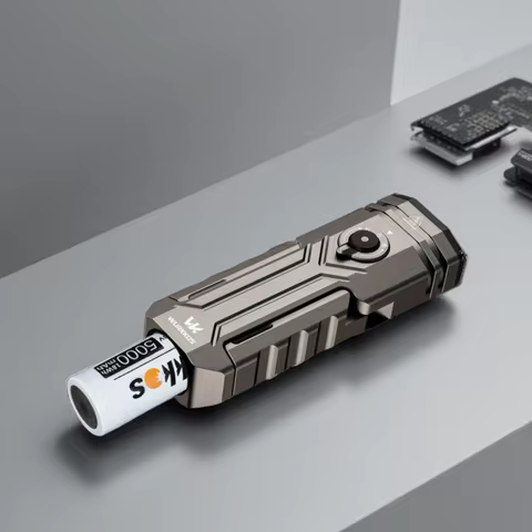 Wurkkos HD02 21700 LED Flashlight Mini UV 3200Lumens Rechargeable 6500K Magnetic Deformation Flashli