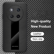 Casing for Huawei Honor X9c 5G HonorX9c Phone Case Leather Acrylic Carbon Fiber Soft Silicone Edges 