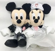Sega 景品 日本正版 Mickey & Minnie 米奇米妮 25cm高車頭結婚毛公仔