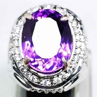 Genuine natural Amethyst Amethyst, bangkok 926 silver ring, ready to use