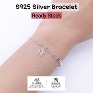 original S925 pure silver bracelet /S925 perak tulen gelang tangan classic style/S925纯银手链纯银手链B2818HK