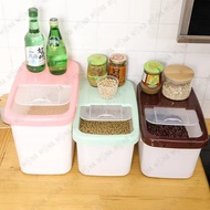 7.5kg/10kg Rice Storage Box Rice Dispenser Grain Flour Herbs Food Container Kitchen Organizer Tong Beras Bekas Beras 米桶