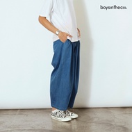 CIII - BIGBOIII PANTS สี DENIM BLUE / กางเกงทรงบอลลูน กางเกงสไตล์ญี่ปุ่น กางเกงยีนส์