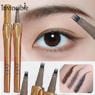 Ultra-fine 4 Point Wild Eyebrow Pen - Natural Long Lasting  Liquid Lying Silkworm Brow Pen - Waterpr