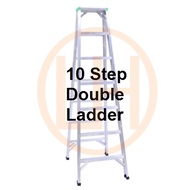10 Step Double Aluminium Ladder - 10 Step Aluminium Tangga - 100"