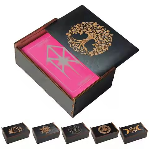 Wooden Trinket Box Tarot Card Case Vintage Trinket Box Wood Jewelry Box Small Wood Vintage Multifunc
