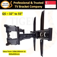TV Bracket/Monitor Screen Universal Swivel Double Arm Wall Mount 32 inch to 58 inch (KALOC Q5)