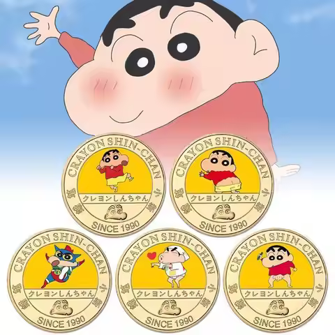 Classic Cartoon Animation Crayon Shin-chan Five Action Commemorative Medals Childhood Crayon Shin-ch