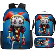 Digital Circus Childrens Schoolbag The Amazing Digital Circus Student Backpack Three-Piece Set