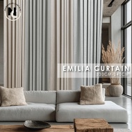namaskar.curtain - Emilia Mix Blackout Curtain Window Ready Made Hook Eyelet (330cm-340cm)