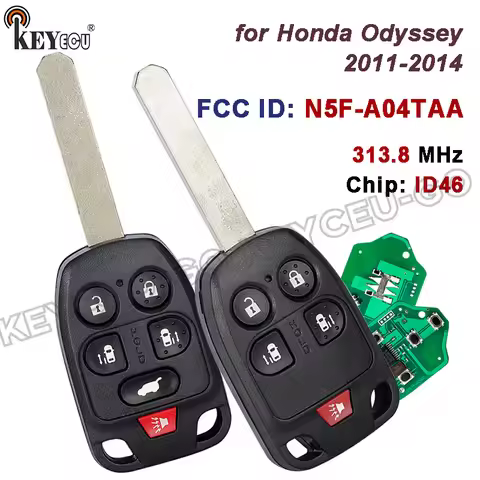 KEYECU 313.8MHz FCC ID: N5F-A04TAA for Honda Odyssey 2011 2012 2013 2014 Remote Key Fob