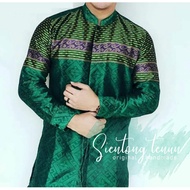 Baju KOKO Lengan Panjang Tenun Ikat Traditional Baron Songket KOBR111