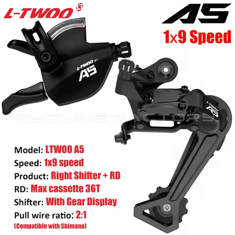 LTWOO A5 9 Speed MTB Bike Transmission Groupset Trigger Shifter Rear Derailleur Compatible With Shim
