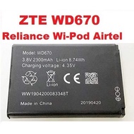 Battery ZTE WD670 DC027 Reliance Wi-Pod Airtel / Yes Huddle MF25 Portable 4G LTE Pocket Wifi Router 