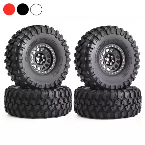 130mm Metal 2.2" Beadlock Wheel Rim Tire Set for 1/10 RC Crawler Car Axial SCX10 Wraith RR10 Capra T