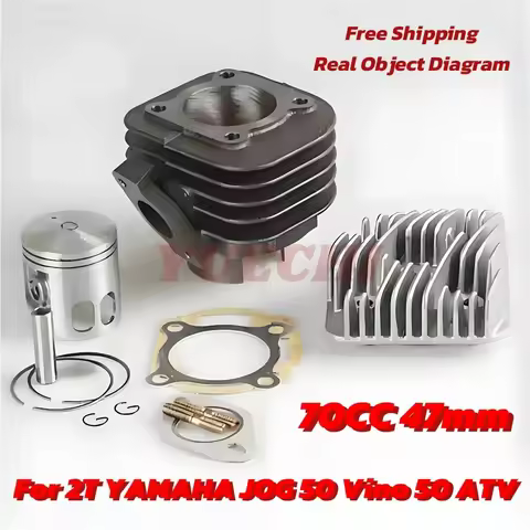 70cc 47mm Motocycle Big Bore Cylinder Block Kit For 2T Yamaha JOG 50 Vino 50 ATV Equipment Parts Mop