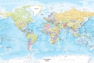 โปสเตอร์แผนที่โลกขนาดใหญ่x detailed World Wall mapแผนที่ติดผนังของโลกโปสเตอร์Non laminated World Map