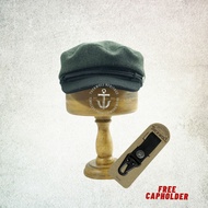 Fiddle hat/cap Green & Black (two tones) size XL