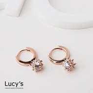 Lucy's 閃閃小雪球 易扣耳環 (五色) (114241/114242/114243/114383/114384)/ 玫金透