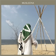 [MUSLEENA] ELEVEN&1 SCARF . 5 Colours . ผ้าพันคอ ผ้าคลุมผม เนื้อผ้า Airy Vegan Silk เบาสบายมาก ลวดลา
